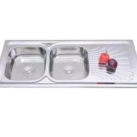 Topmount Rectangular Double Bowl Machine pressing Sink Stainless Steel Kitchen Sink