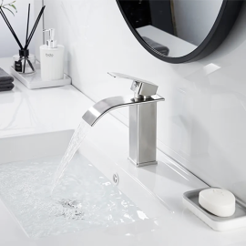 Single Handle Square 304 Stainless Steel Hot and Cold Bathroom Basin Faucet Washbasin mixer lead free water tap