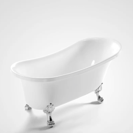 White Extra Large Antique Deep New Plastic Clawfoot Tub For Sale