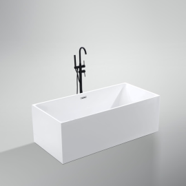 Solid Surface Bathtub with faucet Bathroom Freestanding Bathtub