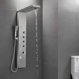 High quality thermostatic shower panels Brushed Nickel shower column towers stainless steel