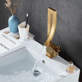 Hot Sell New Design Bathroom Basin Faucet brass Hotel Luxury Golden Single Handle bathroom gold washbasin faucet