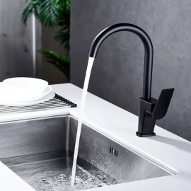 Hot Selling 304 Stainless Steel Brushed Black Modern Kitchen Faucet Kitchen Sink Mixer Tap Deck Mounted