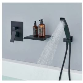 bathtub shower faucet, chrome plating process luxury black bathtub faucet mixing valve modern design