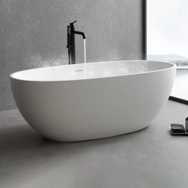 Bathtub for adult Solid Surface Bathtub with faucet Freestanding Bathtub