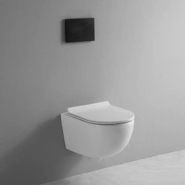 Round White Rimless Wall Hung Toilet Bowl Wash Down WC Ceramic P-trap Hanging Toilets