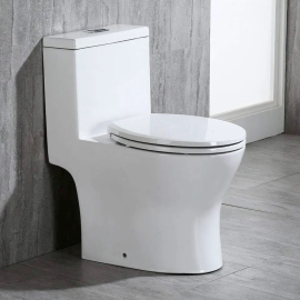 High quality Dual Flush Elongated One Piece ceramic Toilet with Soft Closing Seat sanitary ware floor mounted White Toilet Bowl