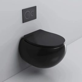 The Latest Modern Design Bathroom Wall-mounted Wc Ceramic Toilet Bowl Egg-shaped Circular Wall-mounted Toilet